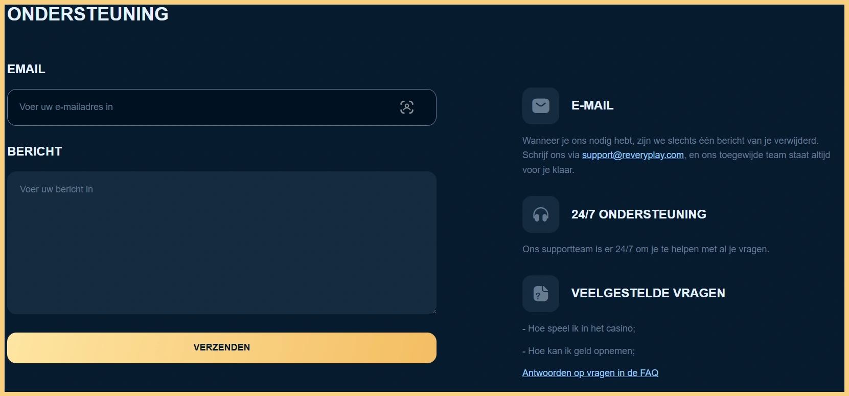 Revery Play Casino Klantenservice